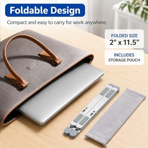 Adjustable Foldable Portable Laptop Stand for Desk Gray - Image 6