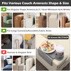 GHKINMAL Couch Arm Tray with Cup Holder,Folding Couch Cup Holder Tray,Grey - Image 2