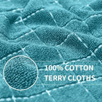 Homaxy Cotton Terry Kitchen Towels and Dishcloths Set of 10, Lake Blue - Image 6