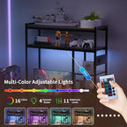Aetheris Desktop Organizer Shelf, 30" Wooden Office Storage Rack with Outlets, Display Shelf Rack with Light Strip, 5 Tier Desktop Display Rac, Desk Shelf, Desk Hutch for Computer Monitor (Black) - Image 6
