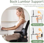 Lumbar Support Pillow for Recliner Chair/Accent Chair/Couch/Office Chair, Tufted Blended Corduroy Back Support Cushion for Elderly, Recliner Cushions for Back Rest, Pain Relief, Reading, Grey - Image 5