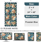 DUKINO 2x4 Rug for Entryway, Floral Washable Kitchen Rugs, Prussian Blue - Image 2