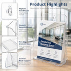 Daofary 6 x 9 Acrylic Brochure Holder, 6 Pack Wall Mount & Desktop Display - Image 3