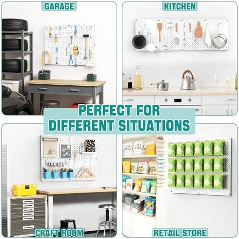 EVERHANGER Metal Pegboard Panels, Heavy Duty Pegboard Wall Organizer - Image 4