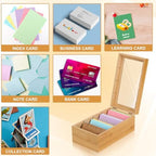 Bamboo Index Card Organizer - 3x5 Index Card Holder Box With Dividers - Wood Recipe Box With Lid - 4 Compartments For 1200 Cards - 5.9"W x 10"D x 4"H - Image 5