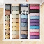 SpaceAid Bamboo Dresser Drawer Dividers 6 Pack, (Need 4.65" Deep Drawer) Adjustable 12.5“-17” Organizers, Expandable Organization for Clothing, Clothes, Dressers, White - Image 4