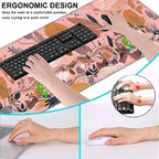 Keyboard Wrist Rest and Mouse Pad with Wrist Support Set Ergonomic Coaster,Memory Foam,Easy Typing Pain Relief,Large XL Desk Mat 31.5"x 11.8",Pink Floral - Image 6