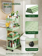 LEHOM Slim Rolling Storage Cart - 4 Tiers Bathroom Organizer Utility Cart - Image 6