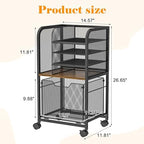 Feyejade 5-Tier Rolling File Cart Cabinet Under Desk Storage Organizer - Image 2