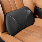 Genuine Leather Lumbar Support Pillow,Back Pain Relief Cushion,fits Tightly Around Waist,Real Cowhide,Memory Foam,fit Car Drive,Office Chair,Rest seat,Improve Posture,Portable,15.5''Lx 8.7''H by -----------------