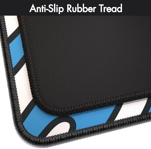 Gamer Boss - Gaming Mouse Pad - 48 x 24 Inches - 4mm Thick with Stitched Edges, Non-Slip Rubber Base, Premium Cloth Mousepad, Desk Mat for Laptop, Keyboard, Computer & PC (Mega, Blue Squiggle) - Image 5