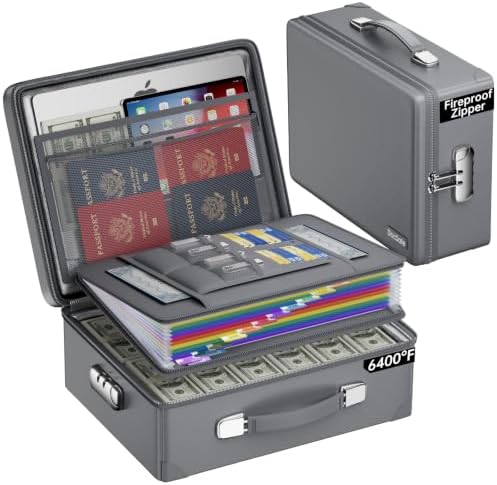 DocSafe 6400°F Fireproof Document Box with Lock, 10 Layers Heat Insulated by DocSafe