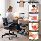 Foot Rest Under Desk at Work, Solid Wood Double Step Footstool - Image 2