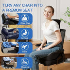 Benazcap Large Memory Foam Seat Cushion Lumbar Support Pillow for Sciatica & Tailbone Pressure Relief Coccyx Pad for Office Chair, Wheelchair, Car, Home, Office, Grey - Image 6