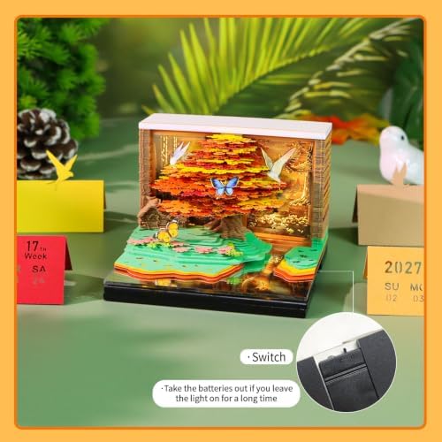 3D Calendar 2027,3D Art Calendar Memo Pad 2027,Time Piece calendars 2027,3D Paper Art Notepad,Phoenix Tree Desktop Decoration,New Year,Christmas Gift (Phoenix Tree) - Image 4
