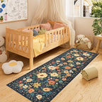 DUKINO 2.6x8 Runner Rug, Washable Runner Rug for Hallway Non Slip Navy Blue - Image 3