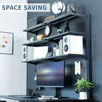VIVO Freestanding Modular Steel Pegboard System, 74 inch High Magnetic Accessory Organizer for Home and Office, Black, PP-2-PB058 - Image 5