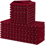 Homaxy Cotton Terry Kitchen Towels and Dishcloths Set of 16, Brick Red by Homaxy
