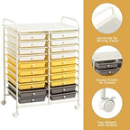 Giantex 20 Drawer Rolling Storage Cart Tools Scrapbook Paper Office School Organizer (25 x 15 x 35 Inch, Yellow) - Image 7