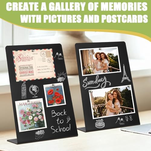 Magnetic Display Board - Desktop Metal Memo Board for Notes & Photos, 11x9.8 Inch Small Black Magnetic Bulletin Board, Includes Clips for Office, Room Decor (11 * 12.6inch, Count, 3) - Image 5