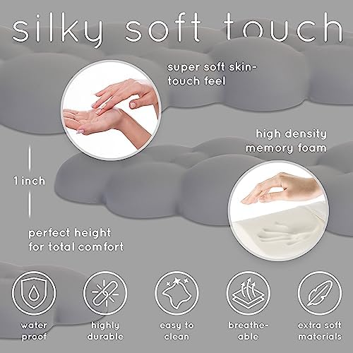 Cloud Keyboard Wrist Rest – Create-ables Qloud Cloud Wrist Rest for Computer Keyboard and Mouse, Ergonomic Memory Foam Wrist Pad with Non-Slip Base, Includes Cloud Mouse Pad – Gray - Image 6