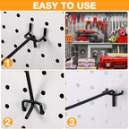 Shimeyao 200 Pcs Peg Board Hooks Stainless Steel Pegs,8 Inch,Black - Image 5