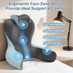 22" XL Reading Pillow Sitting in Bed,Back Support & Armrests(Grey & Blue) - Image 3