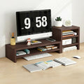 Solid Wood Monitor Stand Riser & Laptop Stand Desk Organizer - Office Accessories for PC Workspace, Computer Organization, Countertop Hutch Dark Brown Log Combination 2 by Unknown