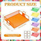 6 Pack Stackable Paper Tray Classroom, Rainbow - Image 2