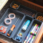 Set of 32 Interlocking Desk Drawer Organizer Tray Dividers Plastic Shallow Narrow Drawers Organizers Separators Storage Bins Container for Kitchen Bathroom Makeup Office Vanity Bedroom Dresser - Image 6