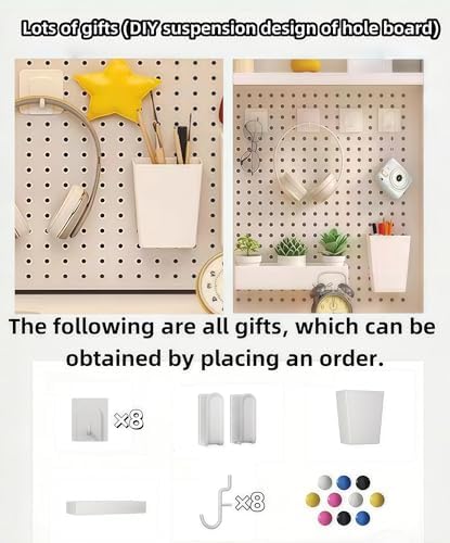 Desktop Bookshelf, Multi-Size pegboard Storage Organizer Rack, Dorm Desk Shelf, Desk Hutch, Desk top Storage Rack, Student Desktop Storage,Desk Shelves for top of des(White, 45.3" Lx9.9 Wx39 H) - Image 5