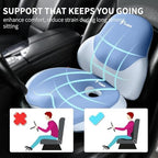 FLORICH Seat Cushion Lumbar Support Pillow for Office Chair, Car Lower Back Support, Ergonomic Desk Chair Pillow for Butt and Back Support of Memory Foam Seat Pad(Blue) - Image 2