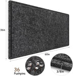 Large Bulletin Board, Foldable 60x36 Inches Cork Board Alternative, Large Felt Board Decorative Pin Board for Wall, Foldable Photo Board Self-Adhesive Vision Board with 36 Pushpins Dark Gray - Image 7