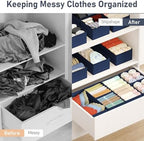 DIMJ Drawer Organizer Clothes Storage - 18 Pack Baby Dresser Organizer for Nursery, Foldable Drawer Dividers for Bedroom Closet Organization, Fabric Storage Bins for Socks, Underwears, Bras - Image 5