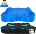 NEW-Vi Gel Seat Cushion, Thickened Big Breathable Honeycomb Design Absorbs Pressure Points Gel Cushion with Anti-Slip Cover Seat Cushion for Office Chair Home Car Seat Cushion by NEW-Vi