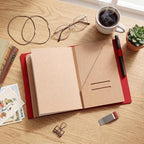 Eaasty Leather A5 Travelers Journal Notebook Cover, Red - Image 4