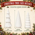 Lighted Ceramic Christmas Tree Set of 3 White Tabletop Christmas Decor - Image 6