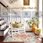 Office Chair Mat for Hardwood Floor, 48"x60" Anti-Slip Desk Chair Mat for Hard Floors, Under Desk Computer Rug for Rolling Chair, Easy Glide Floor Protector Mat for Home Office(Blue Orange) - Image 3