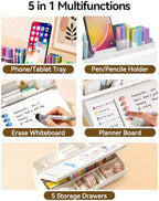 Desk Organizer Dry Erase Desktop Whiteboard with Storage, to Do List Board - Image 2