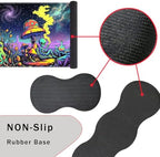 Keyboard Wrist Rest and Mouse Pad with Wrist Support Set Ergonomic Coaster,Memory Foam,Easy Typing Pain Relief,Large XL Desk Mat 31.5"x 11.8",Alien by Psychedelic Mushroom - Image 3