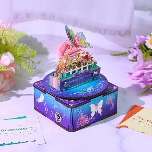 3D Memo Pad, 3D Calendar 2027, Time Piece Calendar, Tear-Off Calendars 2027, 3D Paper Carving Art Memo Pad, Art Carving Sticky Notes for Office Home Gifts Ornaments (Butterfly Loves Flower) - Image 6