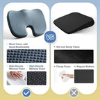 Mureon Large Office Chair Cushion, Ergonomic Memory Foam Seat Cushion, Navy - Image 5