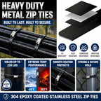 Stainless Steel Zip Ties Gun Kit,304 Metal Zip Ties Heavy Duty-EPX - Image 3
