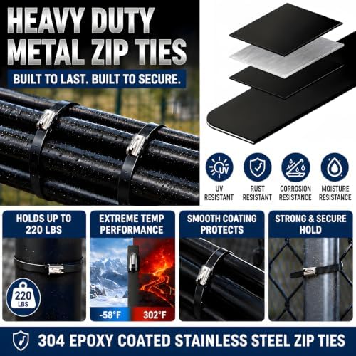Stainless Steel Zip Ties Gun Kit,304 Metal Zip Ties Heavy Duty-EPX - Image 3