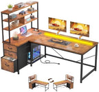 DurayLoly 55"Computer Desk with 3 Drawers & Shelf for Bedroom & Home Office by Durayloly