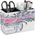 PU Leather Multi-Compartment Pen Holder Desktop Organizer Pencil Cup Storage Caddy for Office Home Supplies Hand Drawn Vector Illustration Fashion Bouquet of Flowers Leaves And Blossom Floral Design by Unknown