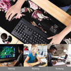 Large Mouse Pad with Wrist Support Set,Memory Foam Keyboard Wrist Rest +XXL Extended Gaming Mouse Pad + Ergonomic Mouse Wrist Pad,Peony Flower Inspirational Quotes Office Black Desk Pad for Women Men - Image 5