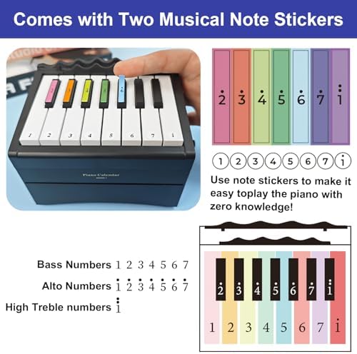 Piano Calendar 2027 Desk Calendar, Magical Music Themed Singer Kpop Playable Piano Desk Calendar 2027, Demon Mini Piano With 12 Music Scores in 13 Cards Gifts for Hunters Fans Home Decor - White - Image 5