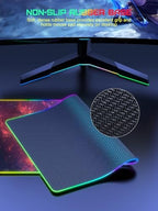 5-in-1 RGB Mouse Pad with Wireless Charging, Gaming Desk Mat, Red Nebula - Image 6