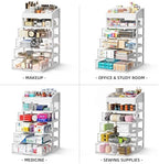 Desk Organizer with Drawers, 5 Drawers Storage Organizer, Desktop Storage Drawers for Office Supplies, Plastic Stationary Organizer, Makeup Organizer, Desk Storage Box for Office, School, Home - Image 4